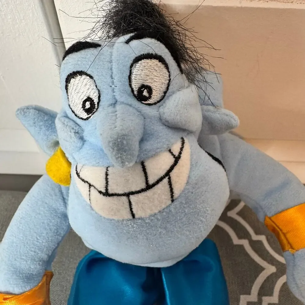 VTG Disney Aladdin Genie Bean Bag Plush Toy Stuffed Animal Collectable Gift Blue